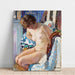 Reproductie van het schilderij van het zitende schilderij bij de open haard - Henri Lebasque