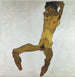 Nu mannelijk zittend zelfportret - Egon Schiele — weergave van het kunstwerk
