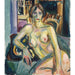Reproductie van het schilderij Naakt, zittend op de bank - Edvard Munch