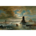 Reproductie van het schilderij Winteravond onder het maanlicht bij de rand van Amsterdam - Elias Pieter van Bommel