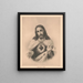 Heilige Kunstdruk - Hart van Jezus - O. S. Silberman — ingelijst kunstwerk aan de muur