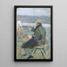 Christian Krohg aan zijn ezel - Oda Krohg — ingelijst kunstwerk aan de muur