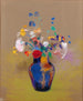 Bloemen op grijze achtergrond - Odilon Redon — weergave van het kunstwerk