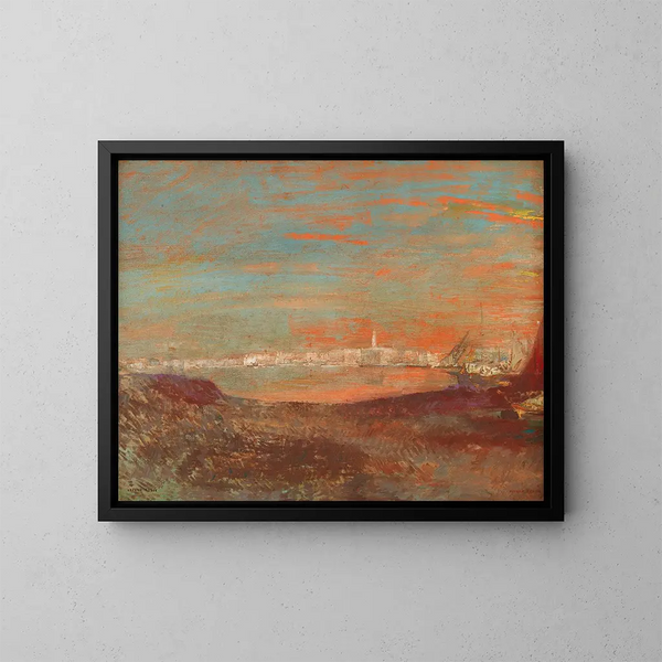 Italiaans landschap - Odilon Redon — ingelijst kunstwerk aan de muur