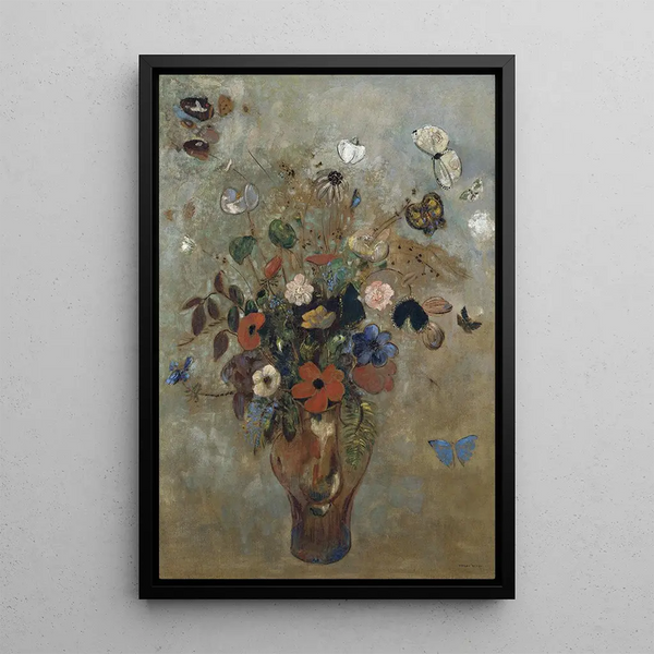 Natuurmoeite met bloemen - Odilon Redon — ingelijst kunstwerk aan de muur