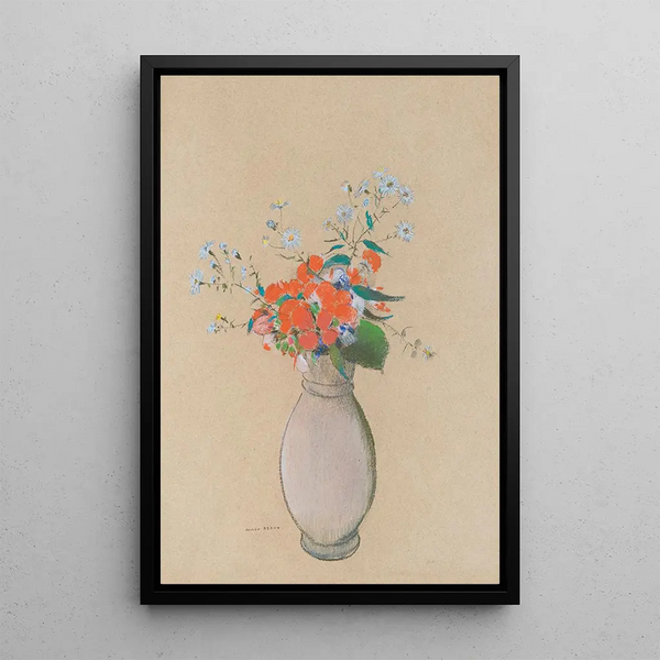 Bloemenvaas - Odilon Redon — ingelijst kunstwerk aan de muur