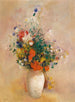 Bloemenvaas op roze achtergrond - Odilon Redon — weergave van het kunstwerk