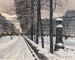 Een boulevard in Parijs onder de sneeuw - Odo Dobrowolski — weergave van het kunstwerk