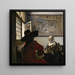 ficier et fille riant - Johannes Vermeer — framed artwork on a wall