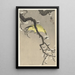 Chinese Gold Loriot Painting on Plum Blossom Branch - Ohara Koson — framed artwork on a wall