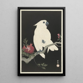 Ohara Koson - Cockatoo and pomegranate (Case Conflict).webp