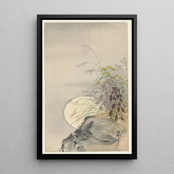 Herbes à la pleine lune - Ohara Koson — ingelijst kunstwerk aan de muur