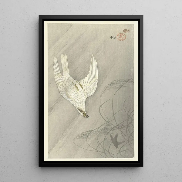 Faucon jager - Ohara Koson — ingelijst kunstwerk aan de muur