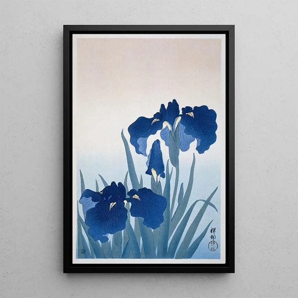 Iris - Ohara Koson — ingelijst kunstwerk aan de muur