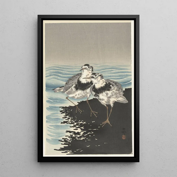 Bécasseaux maubèches - Ohara Koson — ingelijst kunstwerk aan de muur