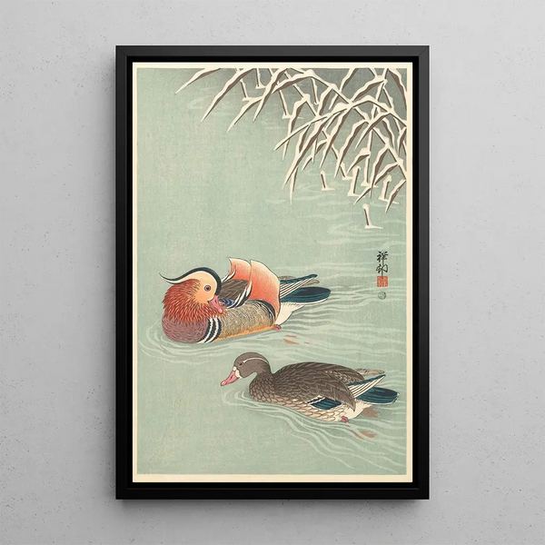 Eenden mandarins - Ohara Koson — ingelijst kunstwerk aan de muur