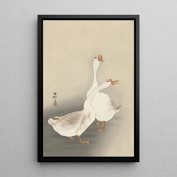 Twee eenden - Ohara Koson — ingelijst kunstwerk aan de muur