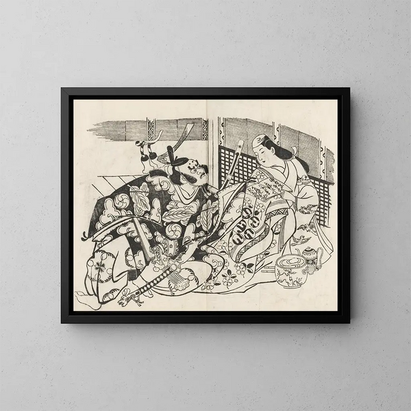 Yakusha ezukushi Pl2 - Okumura Masanobu — framed artwork on a wall