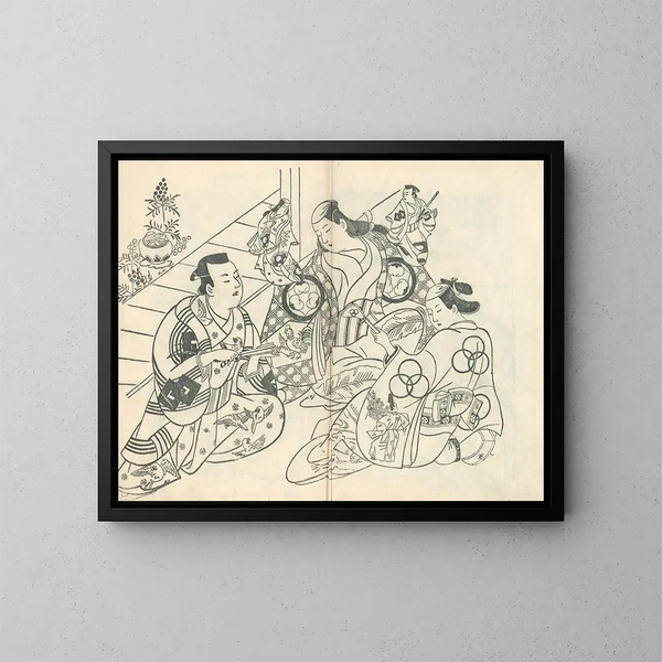 Yakusha ezukushi Pl3 - Okumura Masanobu — framed artwork on a wall