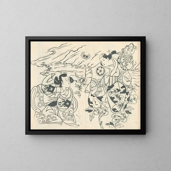 Yakusha ezukushi Pl5 - Okumura Masanobu — framed artwork on a wall