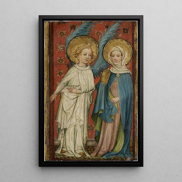 L'Ange et Marie-Madeleine au sépulcre - Oude meester van de garderobedeuren van Aken — ingelijst kunstwerk aan de muur