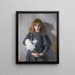 Meisje met chrysanten - Olga Boznańska — ingelijst kunstwerk aan de muur