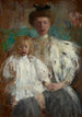 Portret van Julia Puget née Kwilecka met haar zoon Jacek - Olga Boznańska — weergave van het kunstwerk