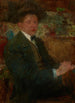 Portret van een man met hoed - Olga Boznańska — weergave van het kunstwerk