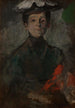 Zelfportret met bloemen - Olga Boznańska — weergave van het kunstwerk