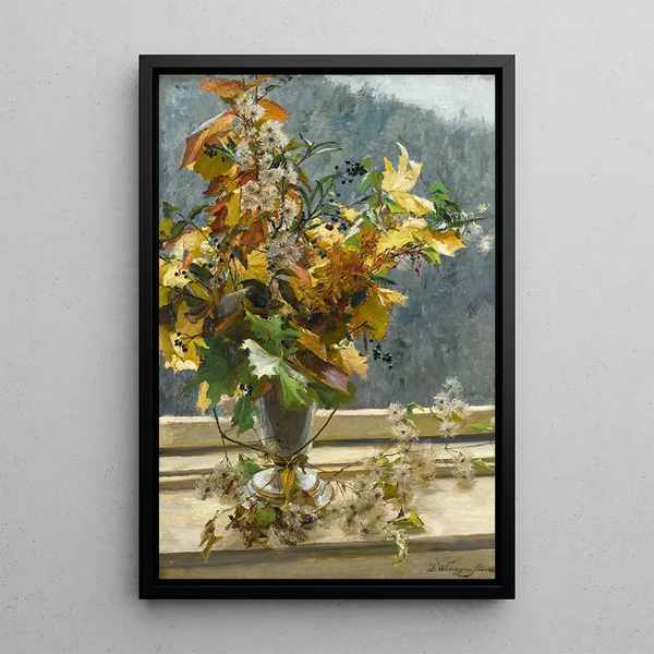 Herfstbladeren - Olga Wisinger-Florian — ingelijst kunstwerk aan de muur