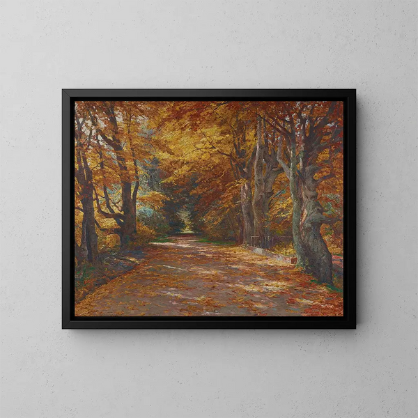 Allée du Prater en automne - Olga Wisinger-Florian — framed artwork on a wall