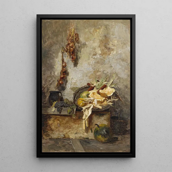 Natuurmoeite met veldvruchten - Olga Wisinger-Florian — ingelijst kunstwerk aan de muur