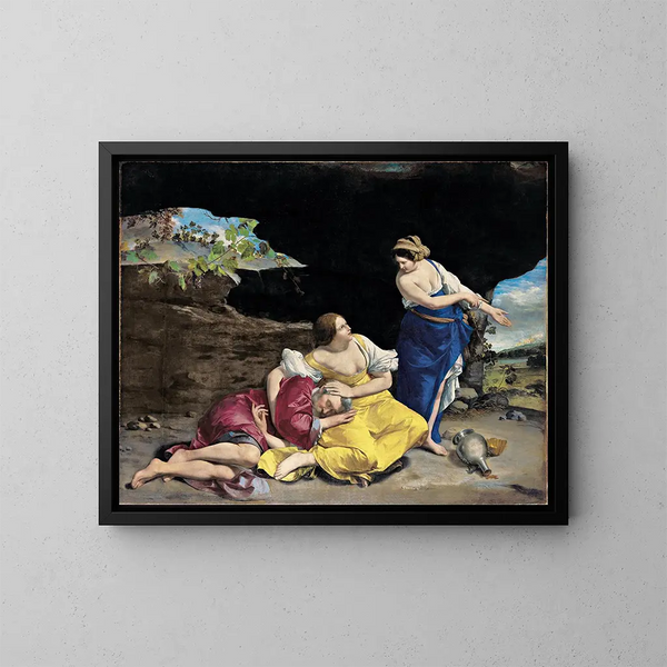 Lot et ses filles - Orazio Gentileschi — framed artwork on a wall