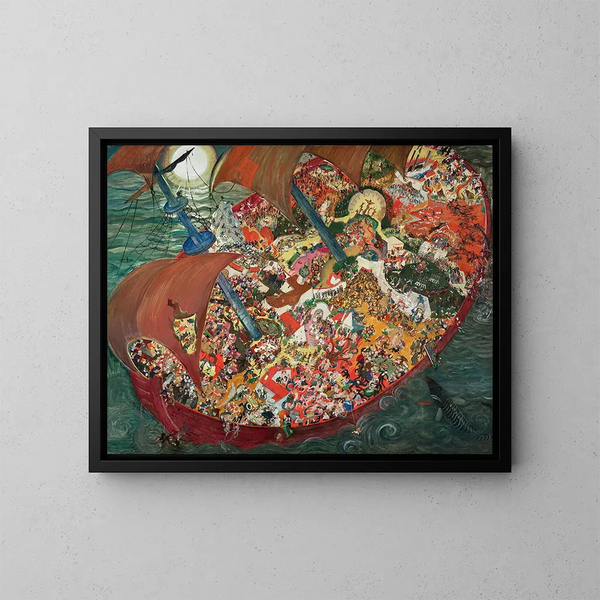 The Ship of Fools - Oskar Laske — framed artwork on a wall