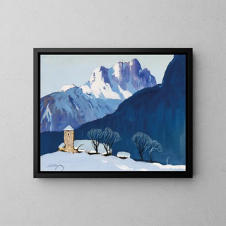 Oskar Mulley - Winterlandschaft vor Bergkulisse.webp