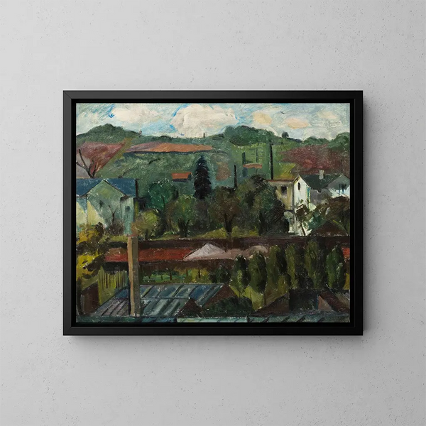 View of the nursery at the Prag cemetery in Stuttgart - Oskar Schlemmer — framed artwork on a wall