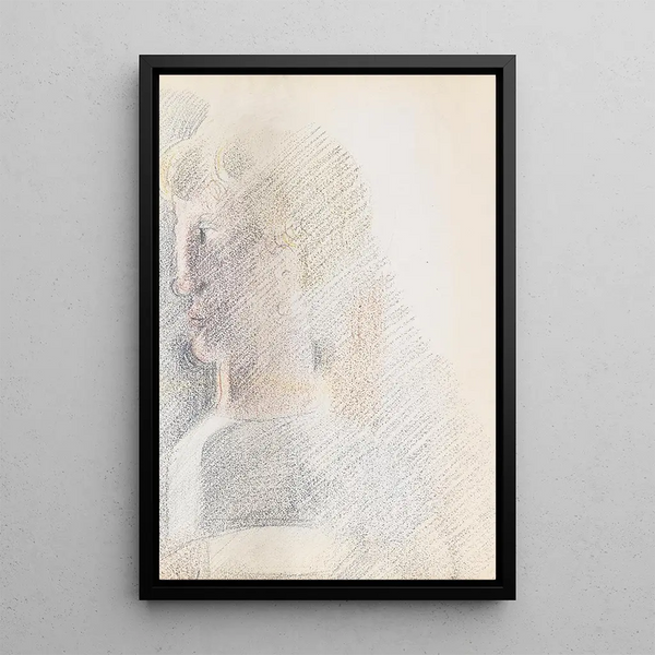 Head in profile - Oskar Schlemmer — framed artwork on a wall