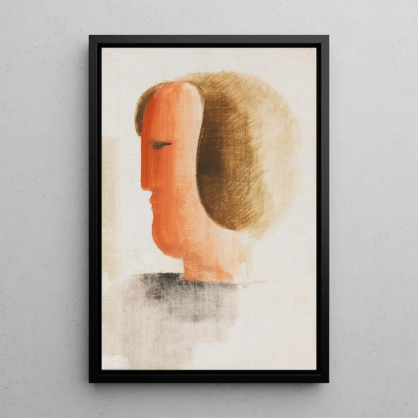 Tête tournée vers la gauche - Oskar Schlemmer — framed artwork on a wall
