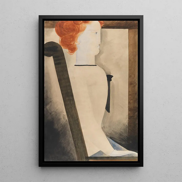 Sitting Painting - Oskar Schlemmer — framed artwork on a wall