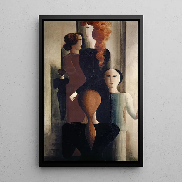 Women on the Stairs - Oskar Schlemmer — framed artwork on a wall