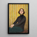 Modèle féminin avec fond jaune - Osmar Schindler — ingelijst kunstwerk aan de muur