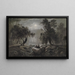 Een romantisch boslandschap bij maanlicht - Oswald Achenbach — ingelijst kunstwerk aan de muur