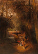 Tuinen en fontein van Villa Torlonia in Frascati, Rome - Oswald Achenbach — weergave van het kunstwerk