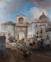 Naar de markt gaan - Oswald Achenbach — weergave van het kunstwerk