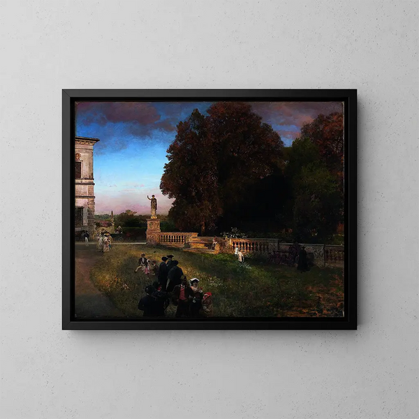 in the Villa Borghese Park - Oswald Achenbach — framed artwork on a wall