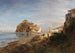 Ischia met uitzicht op het Aragonese kasteel - Oswald Achenbach — weergave van het kunstwerk