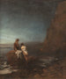 Nacht op het strand van Napels - Oswald Achenbach — weergave van het kunstwerk