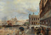 Venetië, Uitzicht op de Piazzetta met de Biblioteca Marciana, Santa Maria della Salute en de Dogana - Oswald Achenbach — weergave van het kunstwerk