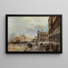 Venetië, Uitzicht op de Piazzetta met de Biblioteca Marciana, Santa Maria della Salute en de Dogana - Oswald Achenbach — ingelijst kunstwerk aan de muur