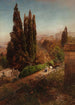 Vue depuis les hauteurs des jardins de la Villa Torlonia à Frascati, Rome - Oswald Achenbach — weergave van het kunstwerk
